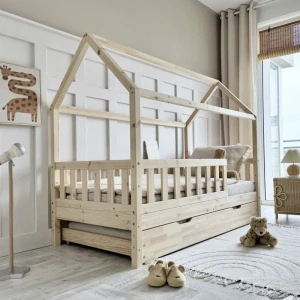 Dětská Postel Domeček Blanco PLUS - natural, 1 šuplík